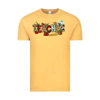 Vintage Mustard Christmas Teacher Vintage Tee - NancyCooperArtShop