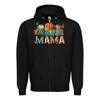 Black thankful mama Zipper Hoodie - BundleAndBundleShop