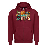 Burgundy thankful mama Zipper Hoodie - BundleAndBundleShop