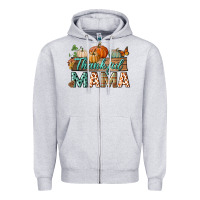 Heather Grey thankful mama Zipper Hoodie - BundleAndBundleShop