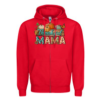 Red thankful mama Zipper Hoodie - BundleAndBundleShop