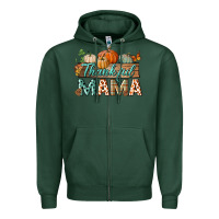 Sports Green thankful mama Zipper Hoodie - BundleAndBundleShop