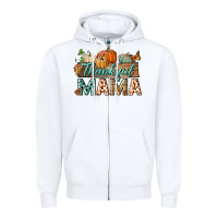 White thankful mama Zipper Hoodie - BundleAndBundleShop