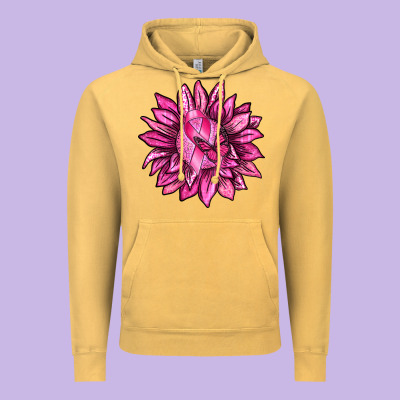 Breast Cancer Sunflower Vintage Hoodie Designed By Texasbilliewilder
