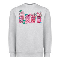 Heather Grey Breast Cancer Coffee Cups Heavyweight Sweatshirt - FaDigitalArtStudio