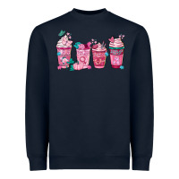 Navy Breast Cancer Coffee Cups Heavyweight Sweatshirt - FaDigitalArtStudio
