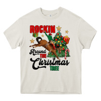 Cream rockin around the christmas tree Heavy Core Tee - MaliasSmallBusiness