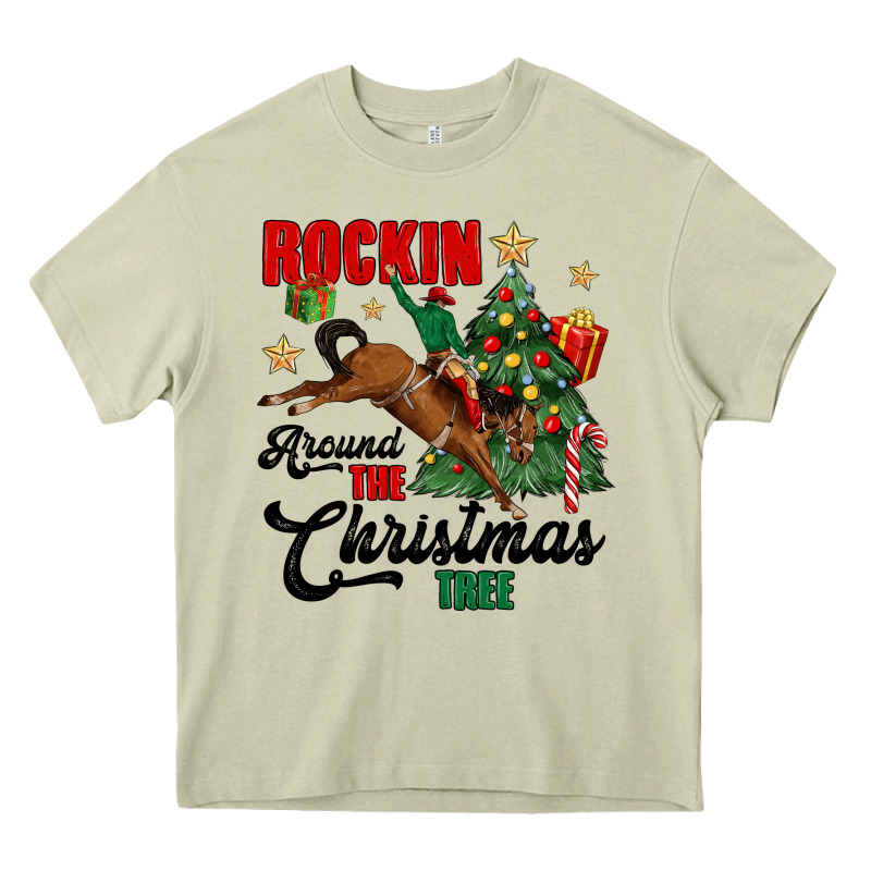 Rockin Around The Christmas Tree Heavy Core Tee by MaliasSmallBusiness | Teevron