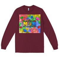 Burgundy autism Long Sleeve Tee - CowGirlArtShop