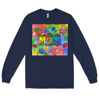 Navy autism Long Sleeve Tee - CowGirlArtShop