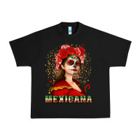 Black Sugar skull girl with Mexicana Urban Heavy Tee - NancyCooperArtShop