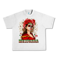 Lunar Rock Sugar skull girl with Mexicana Urban Heavy Tee - NancyCooperArtShop