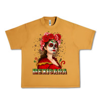 Peanut Butter Sugar skull girl with Mexicana Urban Heavy Tee - NancyCooperArtShop