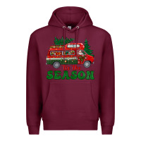 Burgundy christmas 'tis the season Premium Hoodie - BundleAndBundleShop