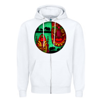 White african masks round earrings 3 Zipper Hoodie - BundleAndBundleShop