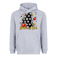 Heather Grey ladybug birthday girl age 4 Heavyweight Hoodie - LillyAllenDesigns