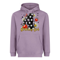 Lavender ladybug birthday girl age 4 Heavyweight Hoodie - LillyAllenDesigns