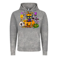 Cloud Rock Black cat pumpkin Vintage Hoodie - NancyCooperArtShop