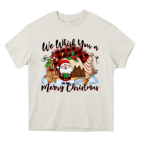 Cream We whisk you a Merry Christmas Heavy Core Tee - NancyCooperArtShop