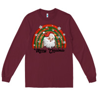 Burgundy merry christmas santa rainbow Long Sleeve Tee - Jasminsmagicworld