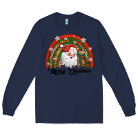 Navy merry christmas santa rainbow Long Sleeve Tee - Jasminsmagicworld