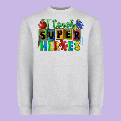 I Teach Super Heroes Heavyweight Sweatshirt Designed By Fadigitalartstudio
