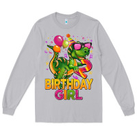 Moon Dust 2rd birthday girl t rex pink Long Sleeve Tee - CowGirlArtShop