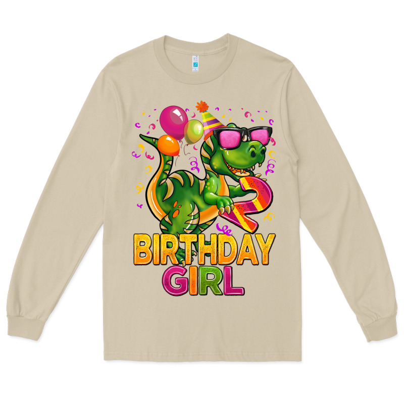 2rd Birthday Girl T Rex Pink Long Sleeve Tee by CowGirlArtShop | Teevron
