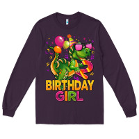 Plum 2rd birthday girl t rex pink Long Sleeve Tee - CowGirlArtShop