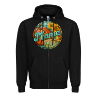 Black pumpkin mama with background Zipper Hoodie - BundleAndBundleShop