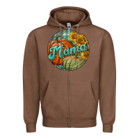 Chestnut pumpkin mama with background Zipper Hoodie - BundleAndBundleShop