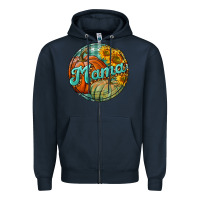Navy pumpkin mama with background Zipper Hoodie - BundleAndBundleShop