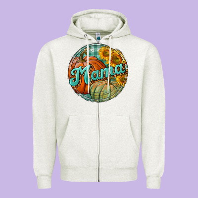 Pumpkin Mama With Background Zipper Hoodie Designed By Bundleandbundleshop