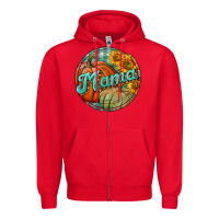 Red pumpkin mama with background Zipper Hoodie - BundleAndBundleShop