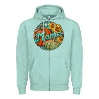 Seafoam pumpkin mama with background Zipper Hoodie - BundleAndBundleShop