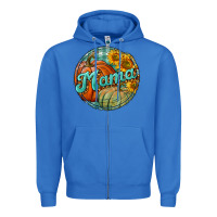 True Royal pumpkin mama with background Zipper Hoodie - BundleAndBundleShop