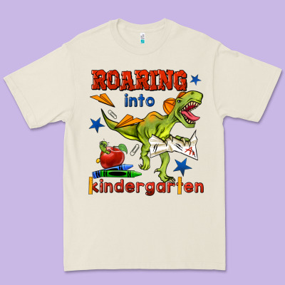 Roaring Into Kindergarten Premium Tee Designed By Bundleandbundleshop