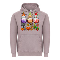 Vintage Zinc Hallothanksmas wine glasses and gnomes Vintage Hoodie - texasbilliewilder
