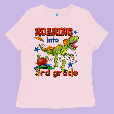 Roaring Into 3rd Grade Ladies Tee Designed By Bundleandbundleshop