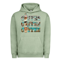 Pigment Oil Green western coffees Urban Hoodie - BarkalooDesign