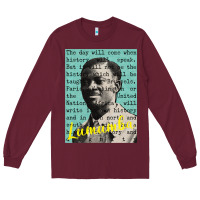 Burgundy patrice lumumba Long Sleeve Tee - tuanDangUi