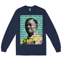 Navy patrice lumumba Long Sleeve Tee - tuanDangUi