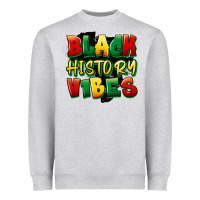 Heather Grey black history vibes Heavyweight Sweatshirt - FaDigitalArtStudio