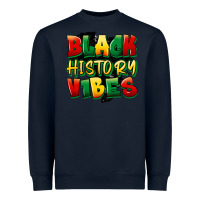 Navy black history vibes Heavyweight Sweatshirt - FaDigitalArtStudio