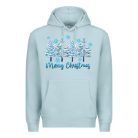 Blue Mist merry christmas blue trees Premium Hoodie - FaDigitalArtStudio