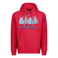 Cardinal merry christmas blue trees Premium Hoodie - FaDigitalArtStudio