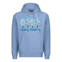 Colony Blue merry christmas blue trees Premium Hoodie - FaDigitalArtStudio