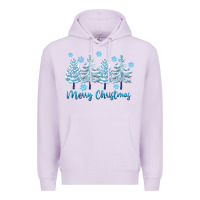 Lilac merry christmas blue trees Premium Hoodie - FaDigitalArtStudio
