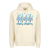 Sandshell merry christmas blue trees Premium Hoodie - FaDigitalArtStudio