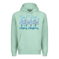 Seafoam merry christmas blue trees Premium Hoodie - FaDigitalArtStudio